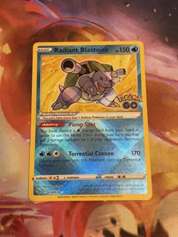 Pokemon TCG Radiant Blastoise Pokemon GO - NM 018/078 - Image 2