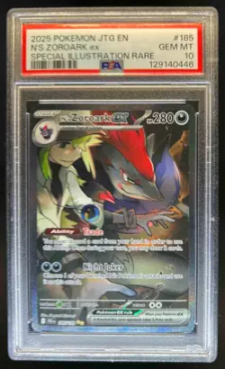 2025 Pokemon Journey Together N's Zoroark ex #185/159 PSA 10 - Image 1