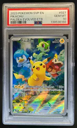 2023-25 Pokemon SV Black Star Promos SVP EN Pikachu #027 PSA 10 - Image 1