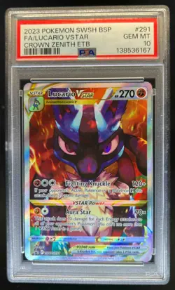 2019-2023 Pokemon SWSH Black Star Promos Lucario VST #SWSH291 PSA 10 - Image 1