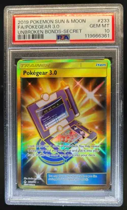 2019 Pokemon Sun & Moon Unbroken Bonds Pokegear 3.0 #233/214 PSA 10 - Image 1