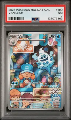 2025 POKEMON HOLIDAY CALENDAR #190 VANILLISH PSA 7 - Image 1