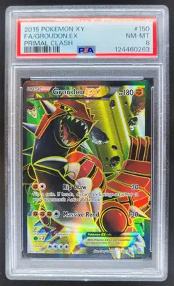 2015 Pokemon XY Primal Clash Groudon #150/160 Full Art PSA 8 NE - Image 1