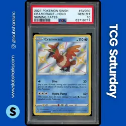 2021 POKEMON SWSH SHINING FATES #SV030/SV122 CRAMORANT SHINY VAULT PSA 10 - Image 1
