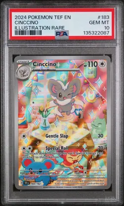 2024 POKEMON TEF EN-TEMPORAL FORCES ILLUSTRATION RARE #183 CINCCINO PSA 10 - Image 1