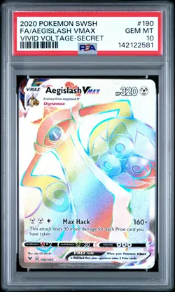 2020 POKEMON SWORD & SHIELD VIVID VOLTAGE SECRET FULL ART/AEGISLASH VMAX PSA 10 - Image 1