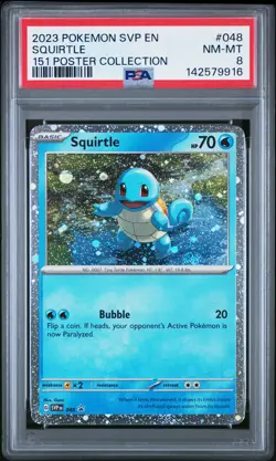 2023 POKEMON SVP BLACK STAR PROMO 151 POSTER COLLECTION #048 SQUIRTLE PSA 8 - Image 1