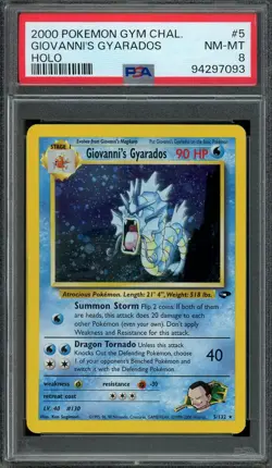 Giovanni's Gyarados Pokemon 2000 Gym Challenge Holo Rare 5/132 WOTC PSA 8 NM-MT - Image 1
