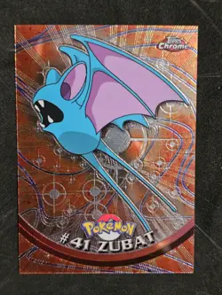 Zubat #41 - Pokemon Topps Chrome TV Animation Edition Holographic NM - Image 1