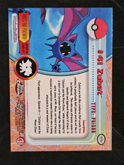 Zubat #41 - Pokemon Topps Chrome TV Animation Edition Holographic NM - Image 4