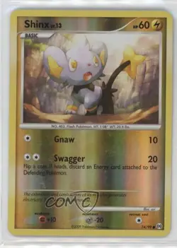 Shinx Reverse Foil Pokemon Platinum Arceus #74 2009 - Image 1