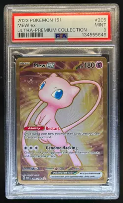 2023 Pokemon 151 UCP Mew EX Gold Metal #205/165 PSA 9 - Image 1