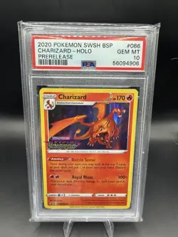 2020 Pokemon Vivid Voltage Charizard Prerelease Promo SWSH066 PSA 10 Gem Mint - Image 1