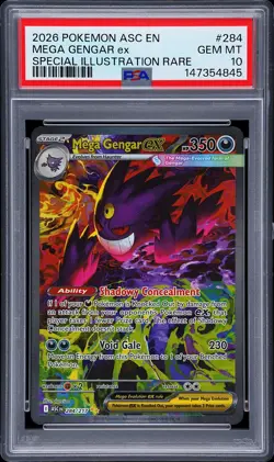 2026 POKEMON ASCENDED HEROES SPECIAL ILLUSTRATION RARE MEGA GENGAR EX PSA 10 - Image 1