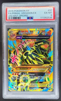 2015 Pokemon XY Ancient Origins Primal Groudon #97/98 PSA 6 NE - Image 1