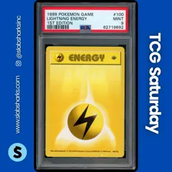 1999 POKEMON BASE SET SHADOWLESS 1ST EDITION #100/102 LIGHTNING ENERGY PSA 9 - Image 1