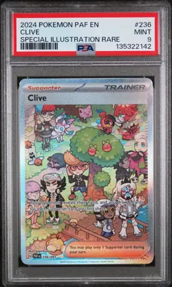 2024 POKEMON PAF EN-PALDEAN FATES SPECIAL ILLUSTRATION RARE #236 CLIVE PSA 9 - Image 1