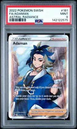 2022 POKEMON SWORD & SHIELD ASTRAL RADIANCE #181 FULL ART/ADAMAN PSA 9 - Image 1