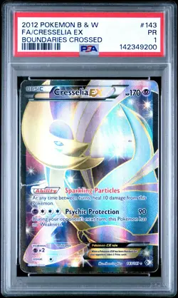 2012 POKEMON BLACK & WHITE BOUNDARIES CROSSED #143 FULL ART/CRESSELIA EX PSA 1 - Image 1
