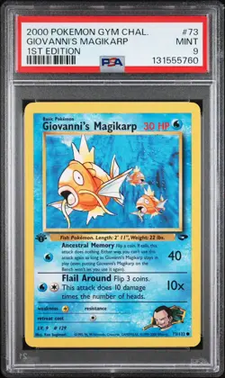 2000 Pokemon Gym Challenge - Giovanni's Magikarp 1st Edition#73 PSA 9 - Image 1