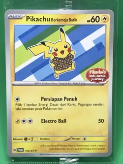 Pokemon Pikachu Berkemeja Batik Staryu 155/SV-P Indonesia Promo Sealed 2024 - Image 2