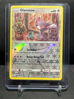 Glameow 159/214 Reverse Holo Pokemon 2019 SM Unbroken Bonds LP - Image 1