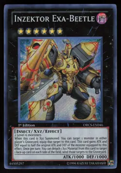 Inzektor Exa-Beetle ORCS-EN046 Secret Rare Order of Chaos 1st Edition Yu-Gi-Oh - Image 1