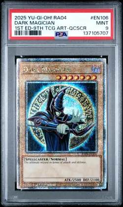 2025 YU-GI-OH! RA04-QUARTER CENTURY STAMPEDE #EN106 DARK MAGICIAN PSA 9 - Image 1