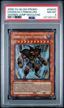 2008 YU-GI-OH PROMO SHONEN JUMP #EN025 EXODIUS THE ULTIMATE FORBIDDEN LORD PSA 8 - Image 1