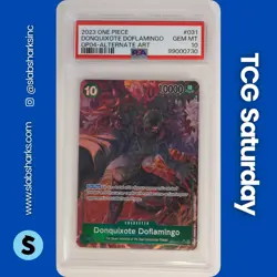2023 ONE PIECE #OP04-031 DONQUIXOTE DOFLAMINGO ALTERNATE ART PSA 10 - Image 1