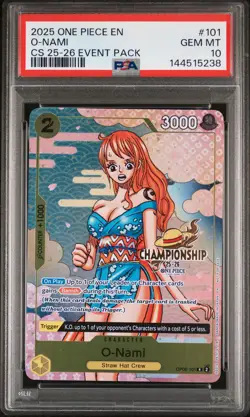2025 ONE PIECE CHAMPIONSHIP 2025-26 EVENT PACK #101 O-NAMI PSA 10 - Image 1