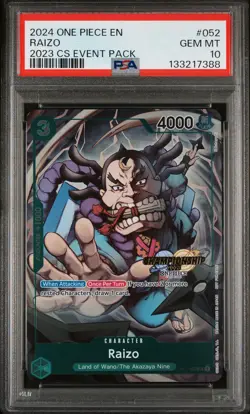 2024 ONE PIECE CHAMP 2023 EVENT PACK #052 RAIZO PSA 10 - Image 1