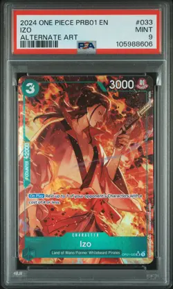 2024 ONE PIECE PRB01-PREMIUM BOOSTER ALTERNATE ART #033 IZO PSA 9 - Image 1