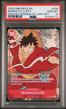 2024 ONE PIECE ENGLISH VERSION 1ST ANNIVERSARY SET #006 MONKEY D. LUFFY PSA 10 - Image 1
