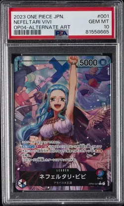 2023 ONE PIECE JPN OP04-KINGDOMS OF INTRIGUE ALTERNATE ART NEFELTARI VIVI PSA 10 - Image 1