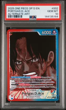 2025 ONE PIECE OP13-CARRYING ON HIS WILL ALTERNATE ART PORTGAS D. ACE PSA 10 - Image 1