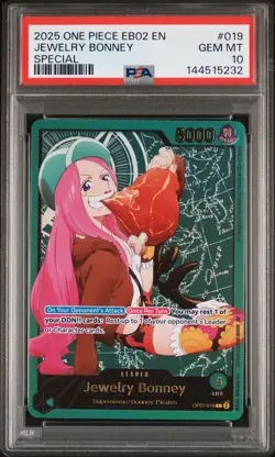 2025 ONE PIECE EXTRA BOOSTER ANIME 25TH COLLECTION #019 JEWELRY BONNEY PSA 10 - Image 1
