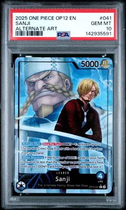 2025 ONE PIECE OP12-LEGACY OF THE MASTER ALTERNATE ART #041 SANJI PSA 10 - Image 1