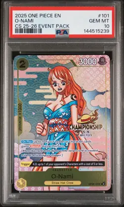 2025 ONE PIECE CHAMP 2025-26 EVENT PACK #101 O-NAMI PSA 10 - Image 1
