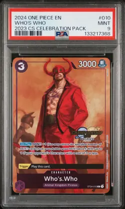 2024 ONE PIECE CHAMPIONSHIP 2023 CELEBRATION PACK #010 WHO'S WHO PSA 9 - Image 1
