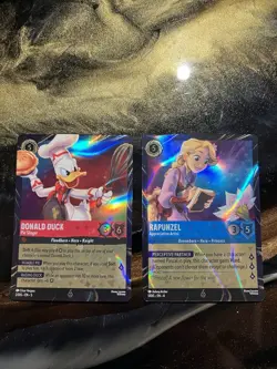 Disney Lorcana Magical Places- Rapunzel & Donald Duck EPCOT Promo Cards SET - Image 1