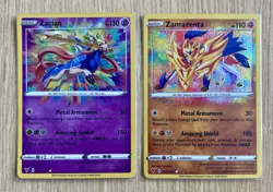 Zacian & Zamazenta - Amazing Rare (textured) - Pokemon Card Lot - NM - 1¢ start! - Image 1