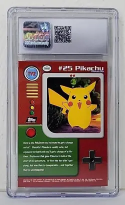 CGC 7 Pikachu TV2 1999 Topps Pokemon Series 1 Card graded Near Mint Slab - Image 4