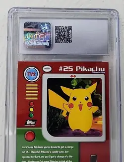 CGC 7 Pikachu TV2 1999 Topps Pokemon Series 1 Card graded Near Mint Slab - Image 5