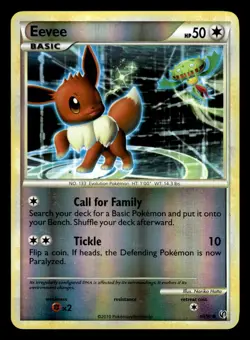Eevee 48/90 Reverse Holo HGSS Undaunted Pokemon Card - Image 1