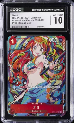 2024 ONE PIECE JAPANESE PROMO CARDS PRB STORAGE BOX #ST01-007 NAMI CGC 10 - Image 1
