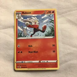 Raboot 033/202 Uncommon Sword & Shield Base Set NM Pokemon card - Image 1
