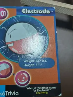 HP/DMG Electrode 101 Pokemon Burger King PokeTrivia Trading Card - Image 3