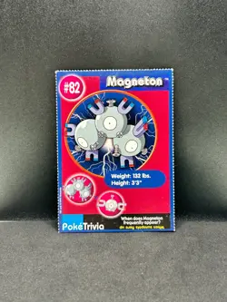 Pokemon Poke Trivia Magneton #82 Burger King Card LP - Image 1