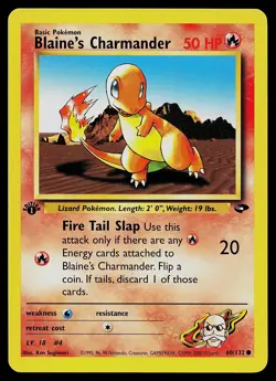 Pokemon Card - Blaine's Charmander Gym Challenge 60/132 Common 1st Edition - Image 1